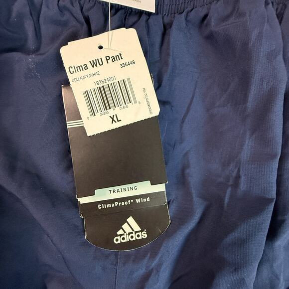 Vintage Adidas ClimaProof Wind Pants NWT Men’s XL Navy White Stripe - Picture 7 of 10
